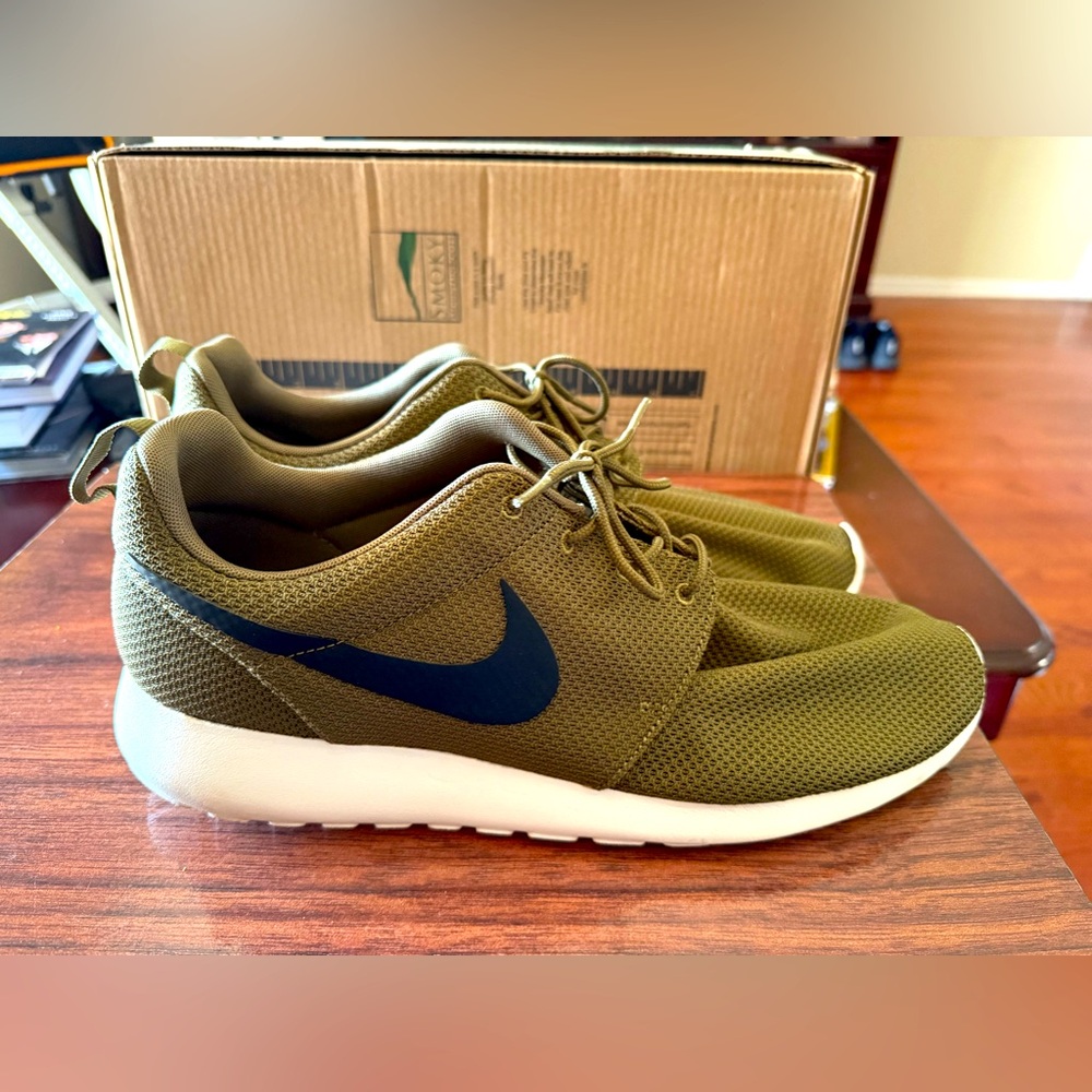 Nike Roshe Run Olive Green Size 15. Worn once. In great condition.